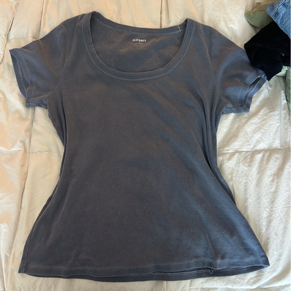 Old navy blueish-gray Fitted Short Sleeve T-Shirt